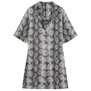 Zara Black and Gray Snake Print Mini Dress